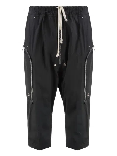RICK OWENS ZIP-POCKET DRAWSTRING TROUSERS