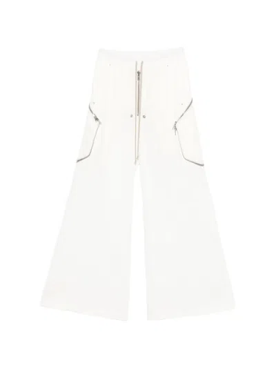 Rick Owens Zip-pocket Straight Trousers In White