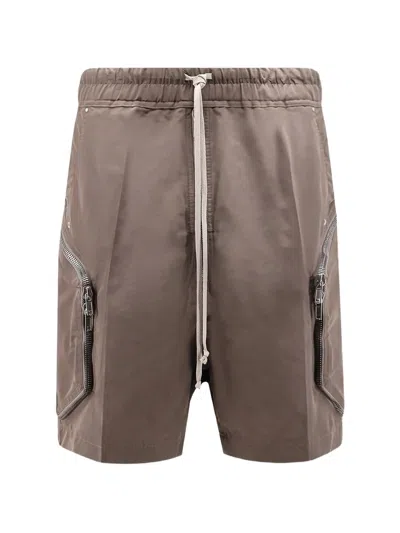Rick Owens Zip-pockets Shorts In Brown