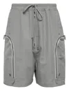 Rick Owens Zip-pockets Shorts In Gray