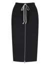 Rick Owens Zip Skirt Midi – Black In Black
