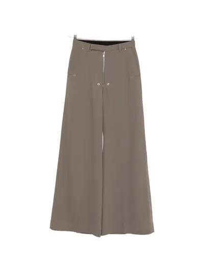 Rick Owens Zip Trousers In Brown