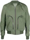 Rick Owens Zip-up Bomber Jacket In Green