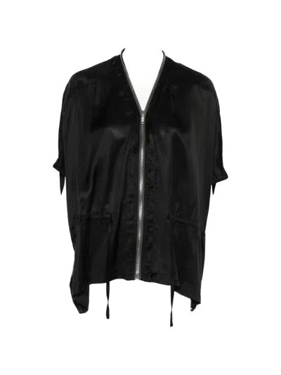 Rick Owens Zip-up Cape In Black