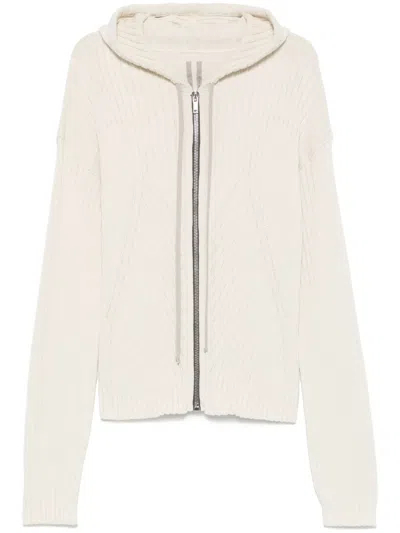 Rick Owens Zip-up Cardigan In White