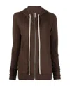 Rick Owens Zip-up Cashmere Hoodie In Black