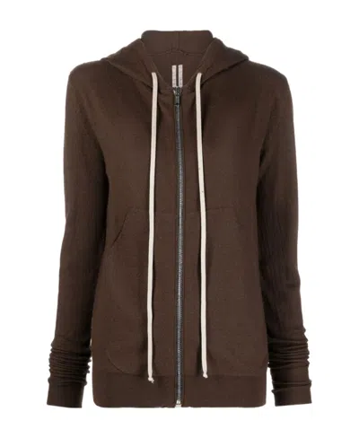 RICK OWENS ZIP-UP CASHMERE HOODIE