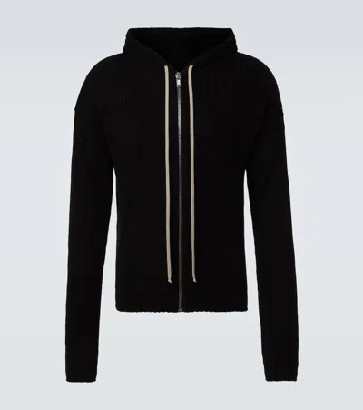 Rick Owens Zip-up Cotton Cardigan In Black