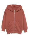 Rick Owens Zip-up Cotton Hoodie In Pink