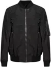 Rick Owens Baseball-collar Wool Bomber Jacket In 黑色