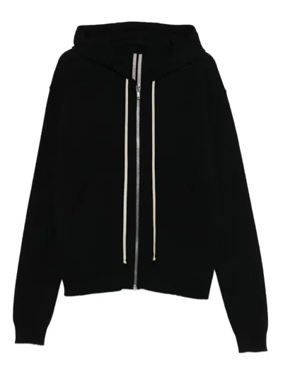 Rick Owens Zip-up Hooded Jacket In Black