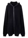 Rick Owens Zip-up Hoodie In Black