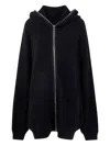 Rick Owens Hooded Knit Sweater Featuring Ribbed Finish In Black