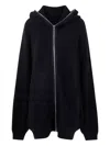 Rick Owens Hooded Knit Sweater Featuring Ribbed Finish In Black