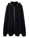 Rick Owens Hooded Knit Sweater Featuring Ribbed Finish In Black