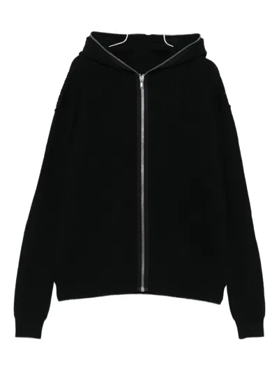 Rick Owens Zip-up Hoodie In Black