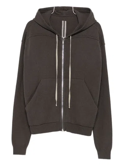 Rick Owens Zip-up Hoodie In Brown