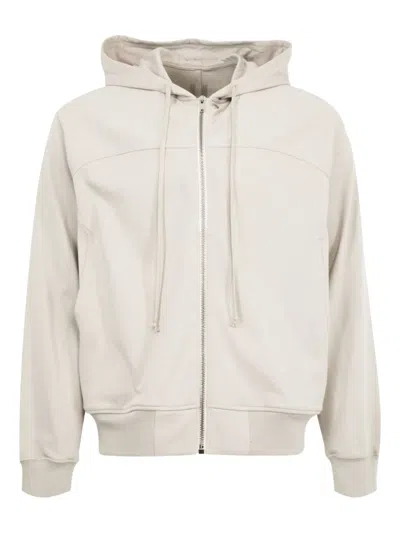 Rick Owens Zip-up Hoodie In Neutral