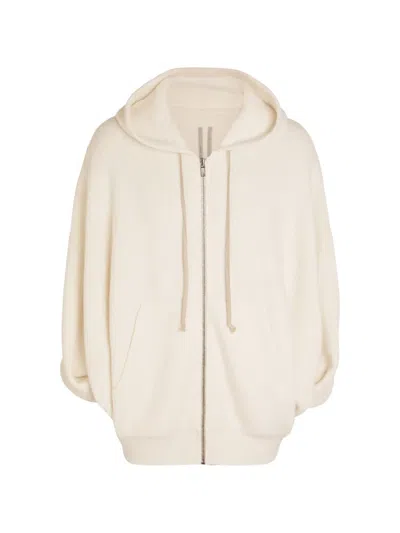 Rick Owens Zip-up Hoodie In White