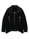 Rick Owens Tailored Jacket With High Collar And Long Sleeves In Black