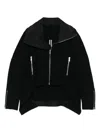 Rick Owens Tailored Jacket With High Collar And Long Sleeves In Black