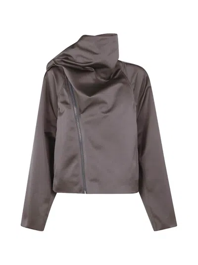 Rick Owens Zip-up Jacket In Brown