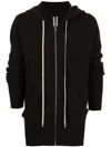 Rick Owens Zip-up Knitted Hoodie In Brown