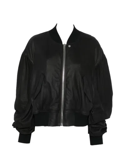 Rick Owens Women Black Leather Jacket, Xs Luxury Jackets For Women Darveys