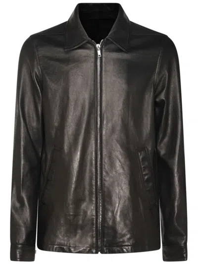 RICK OWENS ZIP-UP LEATHER JACKET