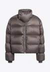 Rick Owens Black Porterville Jumbo Hooded Peter Down Jacket In Gray
