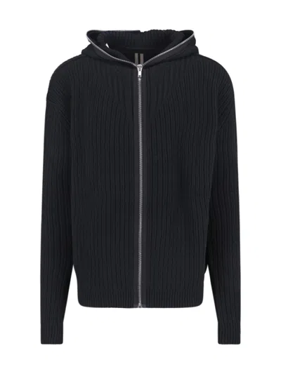 RICK OWENS RICK OWENS ZIP-UP SWEATER – BLACK