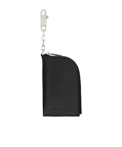 Rick Owens Zip Wallet In Black