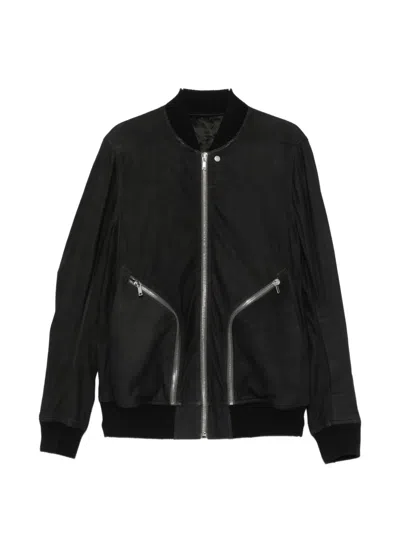 Rick Owens Bauhaus Leather Zip-up Flight Jacket In Black