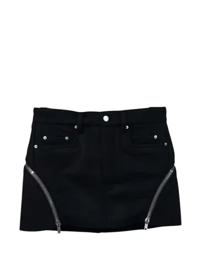 Rick Owens Zip-detail Denim Skirt In Black