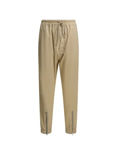 Rick Owens Zip-detail Drawstring-waist Trousers In Brown