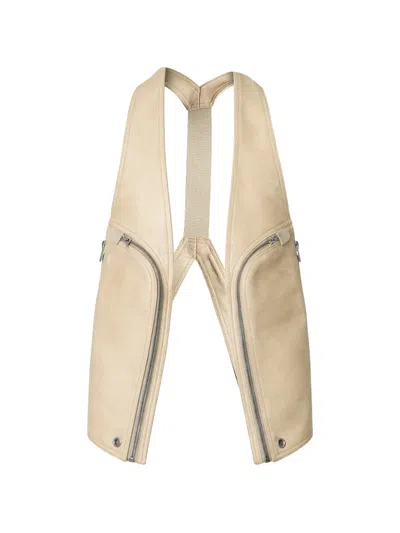 Rick Owens Zip-detail Gilet In Neutral
