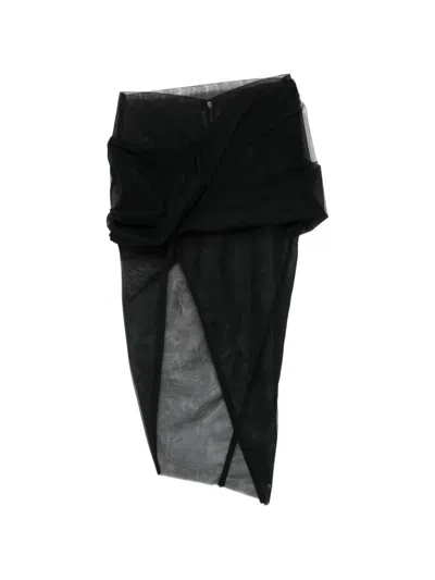 Rick Owens Zip-fastening Asymmetric Skirt In Black