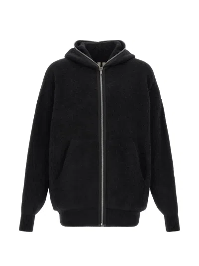 Rick Owens Relaxed Hooded Jacket Casual Style Pockets In Black