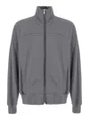 Rick Owens Grey Zip Up Solid Sweatshirt In Gray