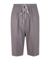 Rick Owens Zip-front Drawstring Shorts In Gray