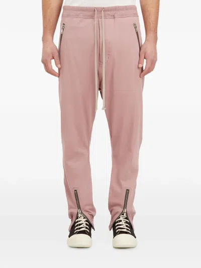 Rick Owens Zip-hem Track Pants In Pink