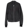 Rick Owens Zipped Bomber Jacket In Black Lamb Leather In Black