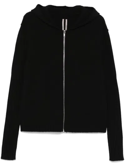 Rick Owens Zipped Hoodie In Black