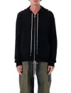 Rick Owens Cashmere Zipped Hoodie In Black