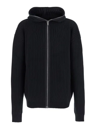 Rick Owens Hooded Cardigan In Black