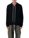 Rick Owens Cashmere Zipped Hoodie In Black