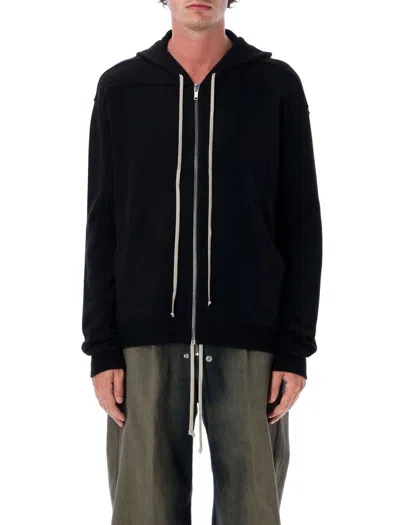 Rick Owens Cashmere Zipped Hoodie In Black