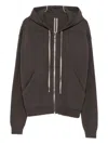 Rick Owens Zipped Hoodie Clothing In Brown