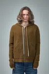 Rick Owens Zipped Hoodie Long In Brown