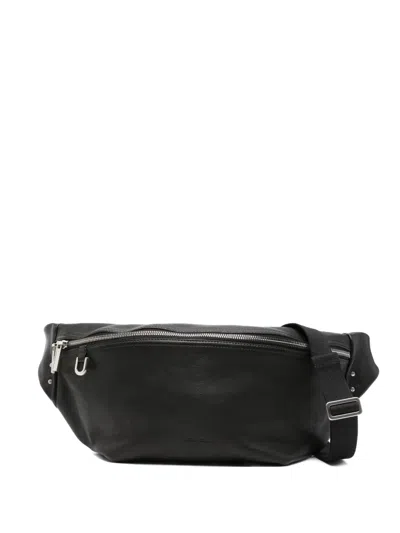Rick Owens Zipped Leather Crossbody Bag In Black